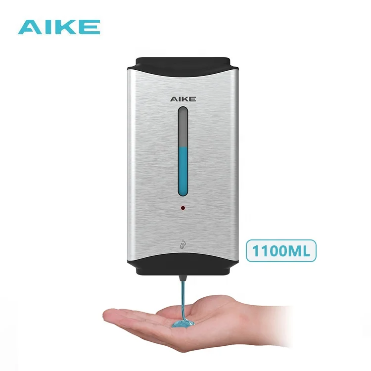 
AK1206 1100ml touchless Square shape stainless steel Alcohol gel auto liquid soap dispenser 