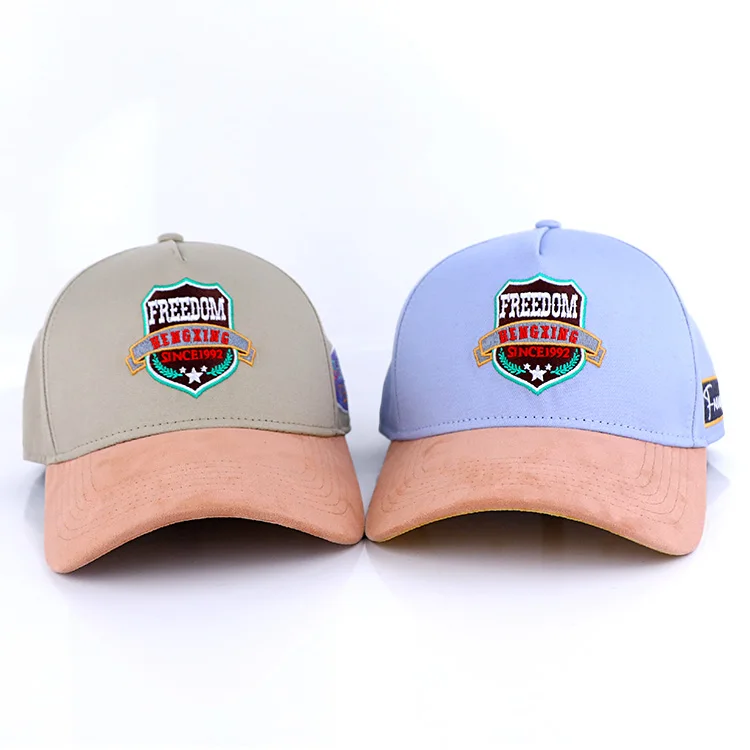 two tone 5 panel white high quality curved brim baseball hat embroidered base ball cap for men team baseball cap