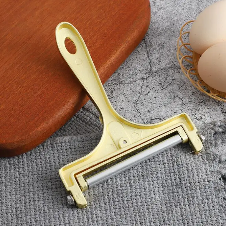 Stainless Steel Wire Cheese Slicer, Adjustable Thickness Cheese Cutter for Soft, Semi-Hard Cheeses Kitchen Cooking Tool