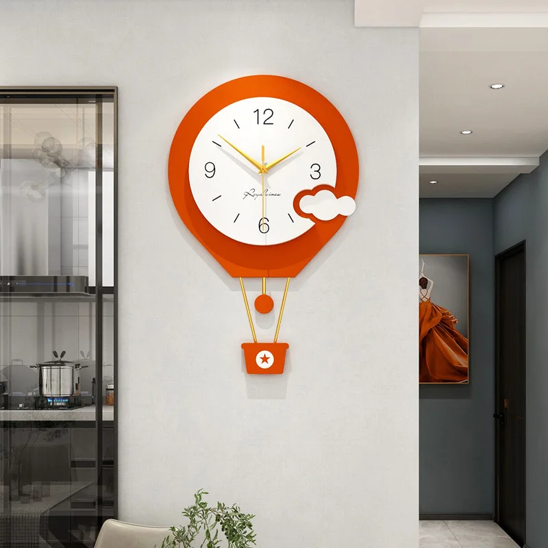 Creative new design Large metal modern minimalist wall clock mechanism for kids bedroom decor hot-balloon