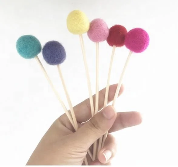 Диффузорные палочки из ротанга с войлочным шариком/декоративные палочки диффузора из тростника/ТРОСТНИКОВЫЙ диффузор, подарочный набор для украшения