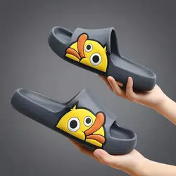 Women Men Slippers Summer Beach Slides Candy Sandals Flip Flops Cartoon Duck Thick Soled Ladies Boys Couples Bathroom Shoes