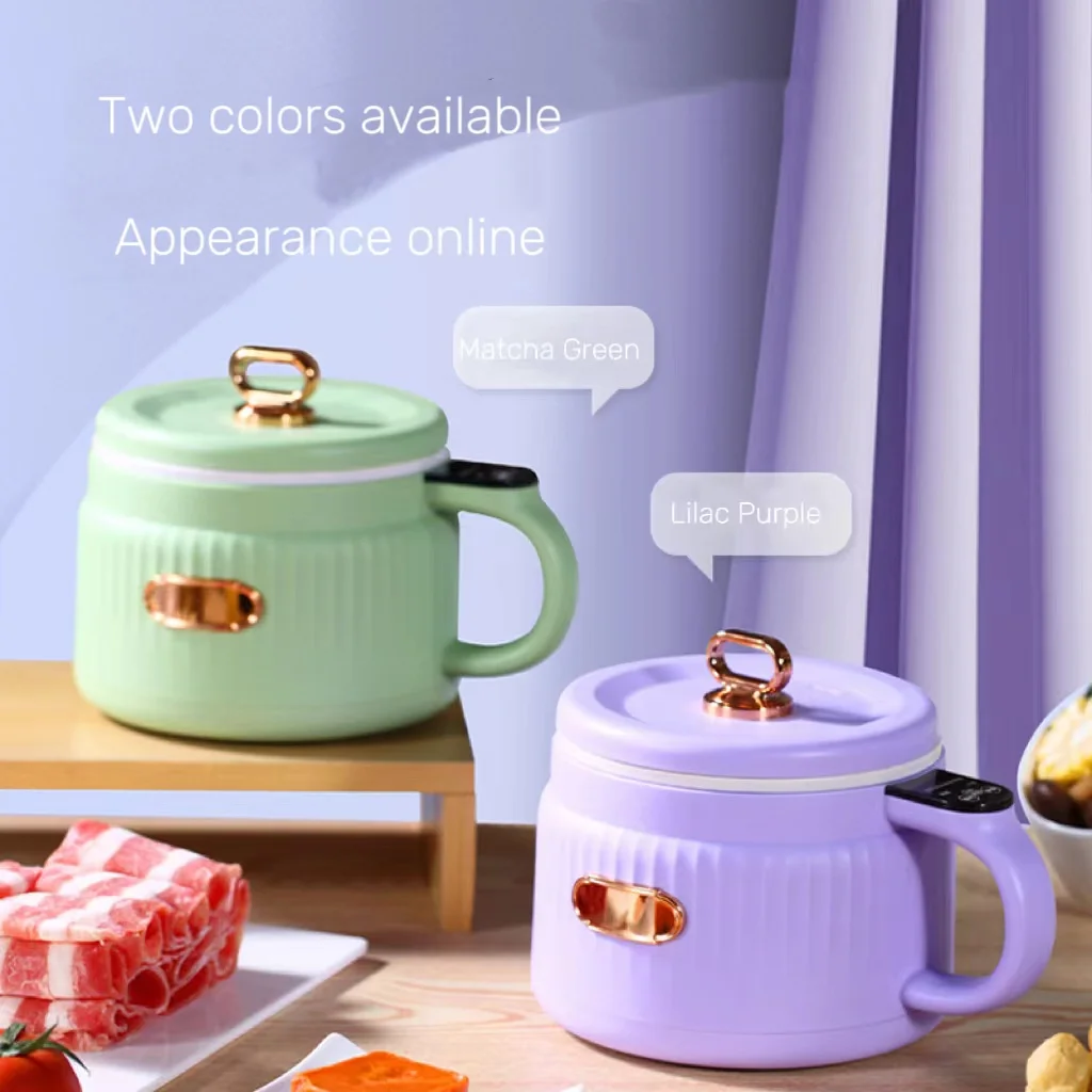 2024 Fast Cooking 600W Multifunctional Electric Soup Pot Ceramic Body Non-Stick Pan Steaming Household Rice Cooker US Plug