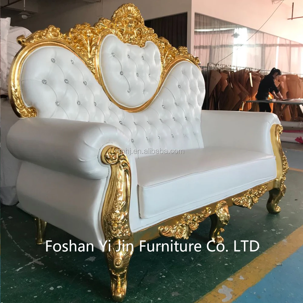 Royal Queen King throne sofa chair luxury heart-shaped wedding king throne chairs