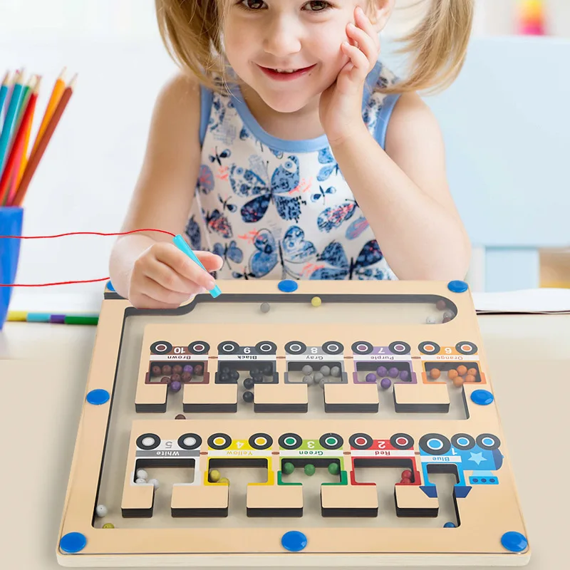 2024 hot sales Wooden Magnetic Maze Toy Heat Transfer Process High Transparency Acrylic Sheet High Quality Toys For Kids