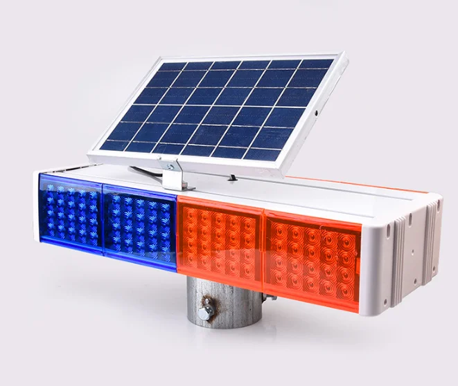 solar Intelligent two sides red and blue flash traffic light