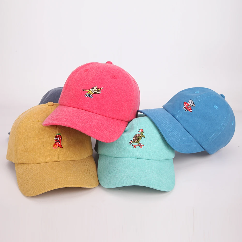 custom  unstructured  baseball cap 100% cotton small flat embroidery  logo wholesale  6 panel  dad hats