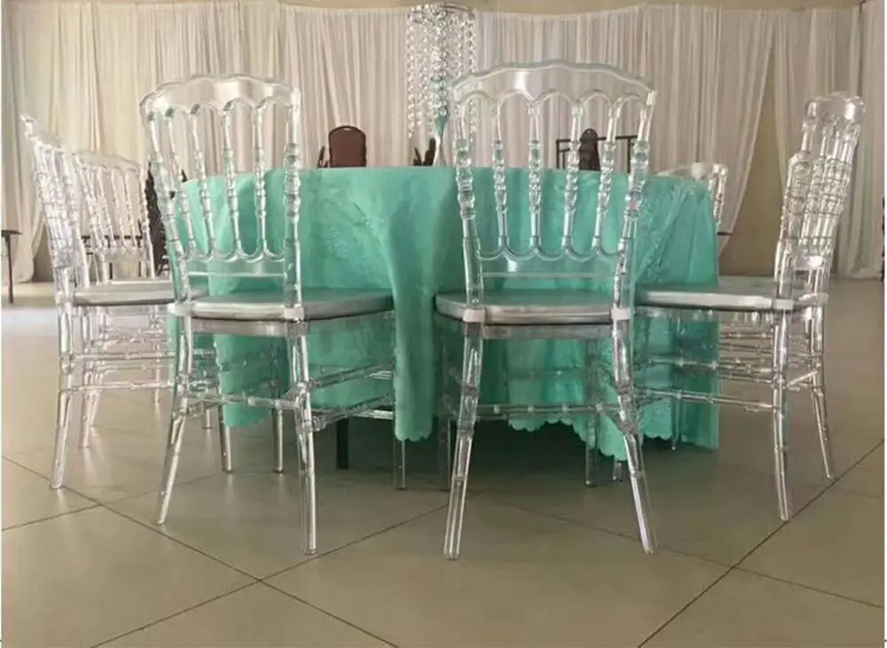 Clear Stackable Transparent Resin Chiavari Chair White Plastic Acrylic Wedding Chair Phoenix Napoleon Chair
