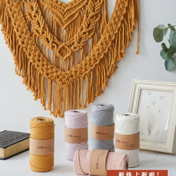 Macrame Single Strand cord 4mm/50m Wholesale Macrame Flat Cotton Rope