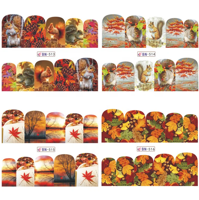 2020 Winter Christmas nail sticker decals water transfer nail art stickers for sticker decal for nail art