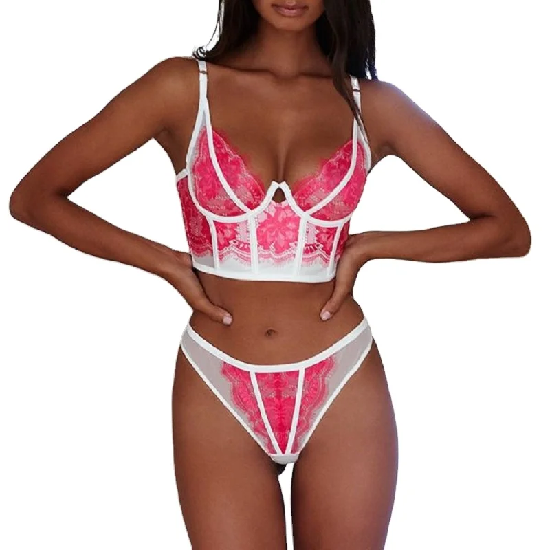 2021 весна и осень, новые товары, женский кружевной полый сексуальный комплект нижнего белья