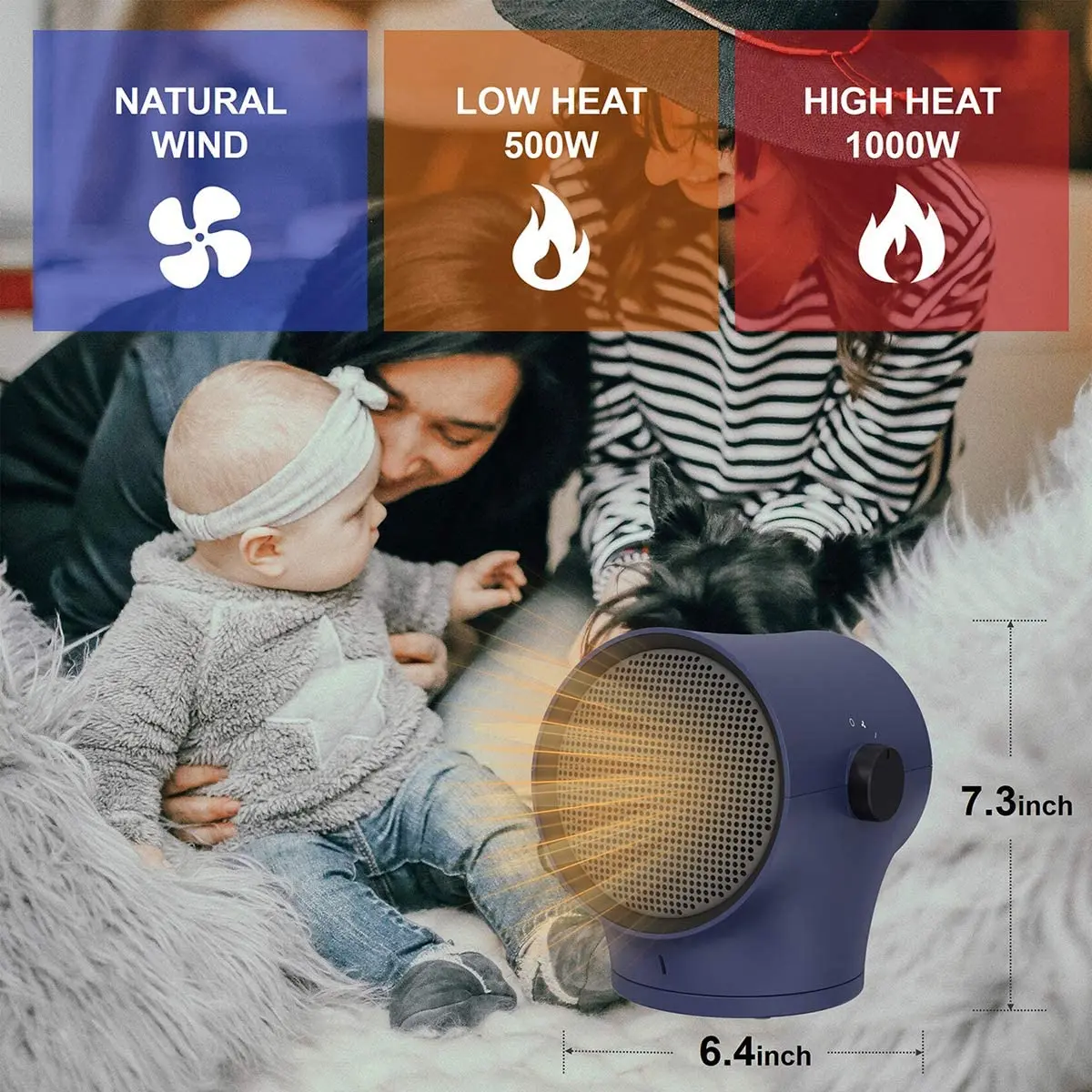 home office heizung elektrisch energiesparend 220V ceramic mini air auto oscillating fan heater portable 1500w