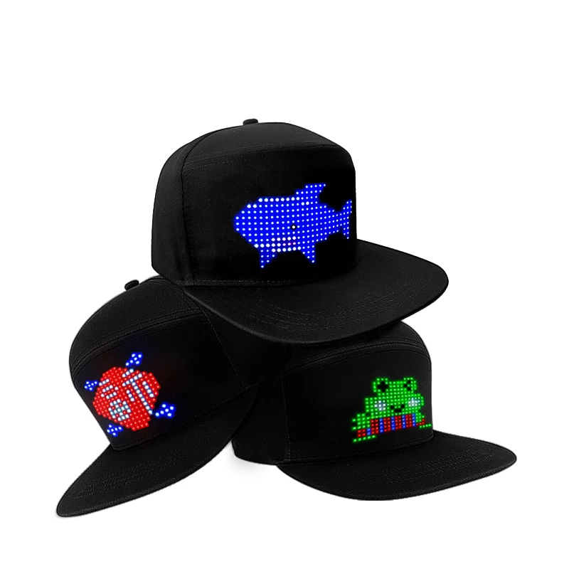 Multi Language Displaying LED Internal type LED Baseball cap Programmable LED Hats Wireless LED Caps Wholesale