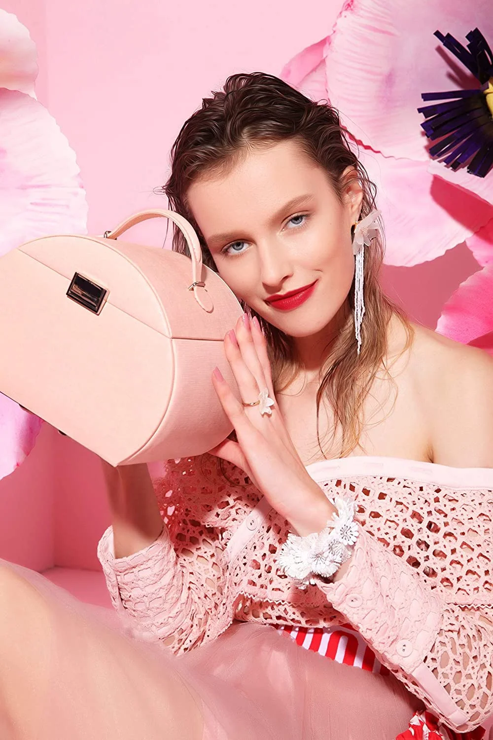 Оптовая продажа розовый браслет из искусственной кожи серьги ожерелье кольцо шкатулка для ювелирных изделий с логотипом от нидерландской команды дизайна потрясающий подарок девушек