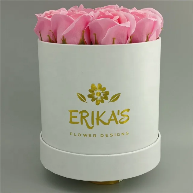 Square flower box/preserved flower box with rose gold logo