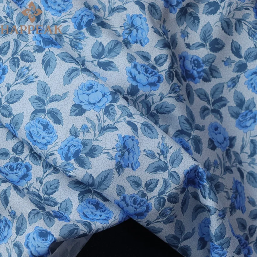 HAPPEAK wholesale 100% cotton floral tana lawn rose fabric custom digital print Liberty London fabric for dress