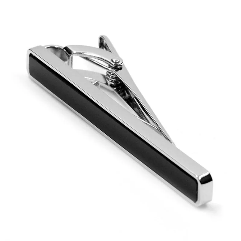 Wholesale Silver Black Sublimation Tie Clip Custom Mens Suit Shirt Trendy Jewelry Tie Bar Tuxedo Fashion Accessory Tie Pin