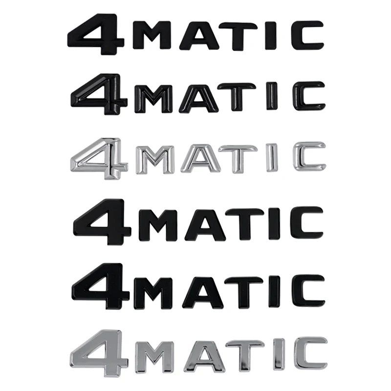 ABS 4MATIC Car Side Fender Rear Trunk Emblem Badge Chrome Decal Sticker