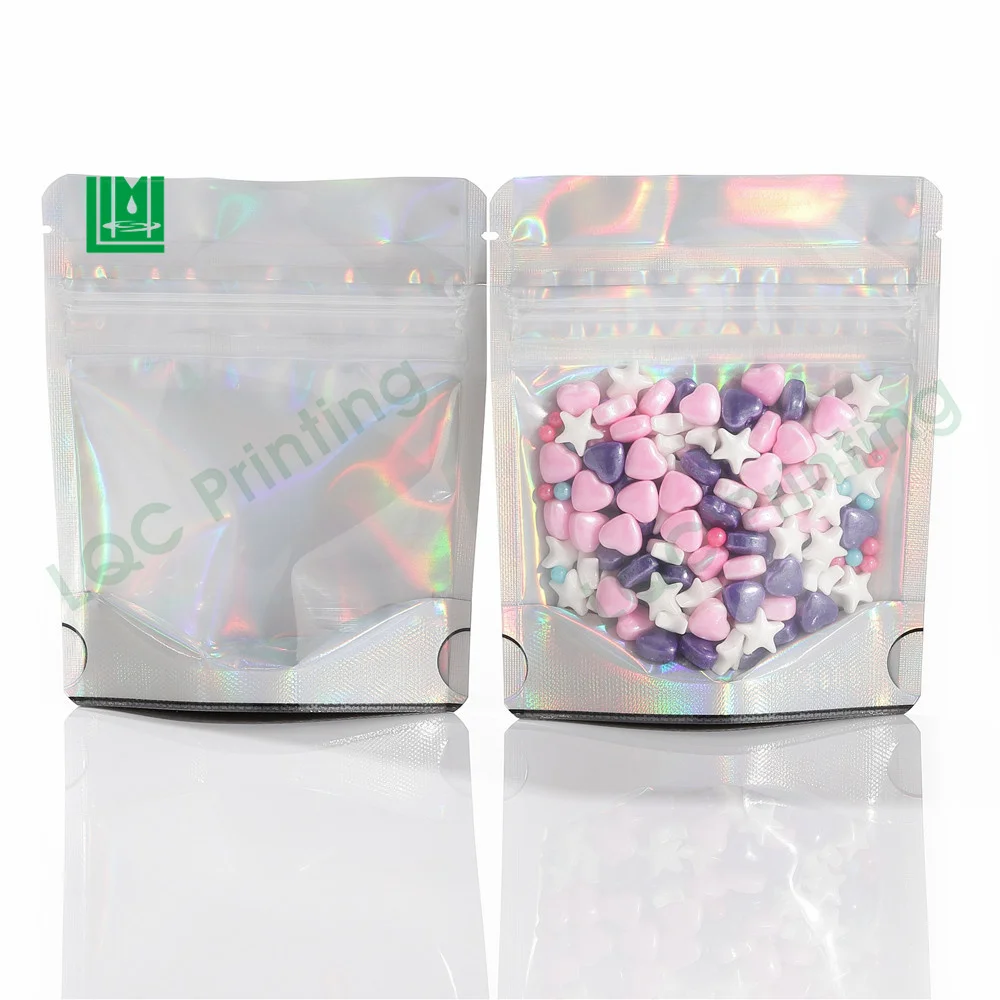 Direct print custom edible candy smell proof cookie mylar aluminum foil packaging bags child resistant with clear window