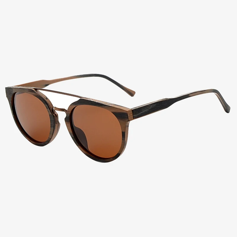 design your own designer wood grain thin vintage retro double bridge polarized acetate sunglasses