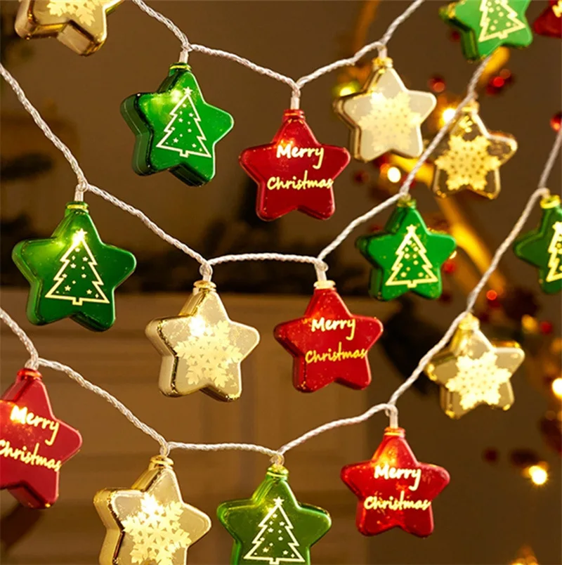Christmas star shape led lights string multi color Christmas lights supplier holiday decorations