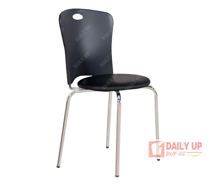 Stackable Plastic Living Room Chair Concise Ergonomic Leisure Chair With Steel Frame For Meeting And Conference