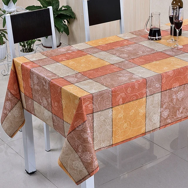 RNPT Waterproof oilproof pvc tablecloth -Jute series PW195-R214-1-5 pvc tablecloth