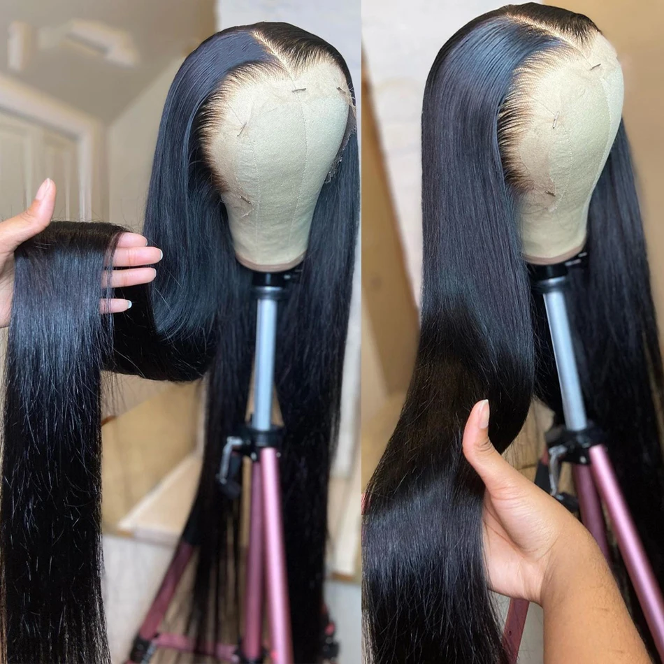 Glueless Bone Straight Lace Front wigs Human Hair Lace Front Brazilian Human Hair HD Transparent Lace Front Wig For Black Women