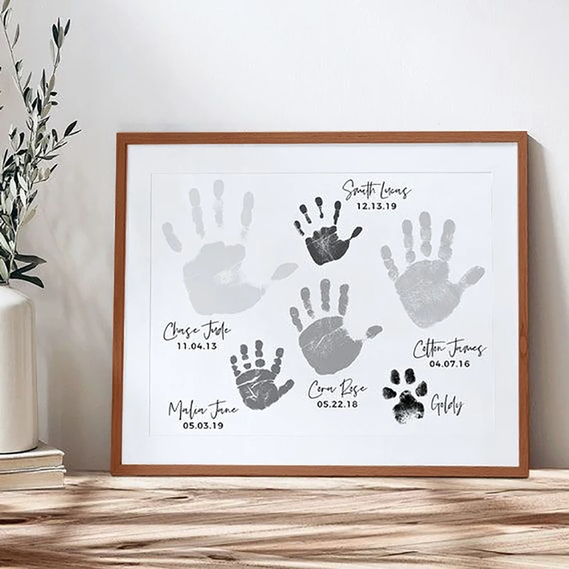 Wholesale Picture Frame Family Handprint & Footprint DIY Art Wood Photo Frame for Personalized Gifts