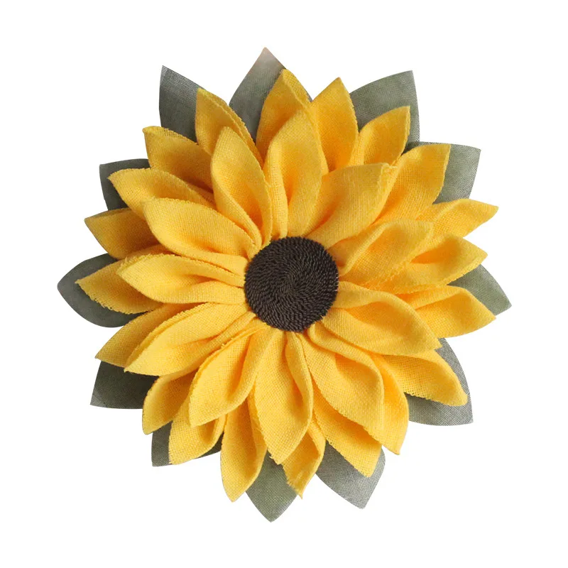 Yellow Sunflower Wreath for Spring Home Decoration - Perfect for Weddings and Parties -Fabric Door Plate Decoration Wall Hanging