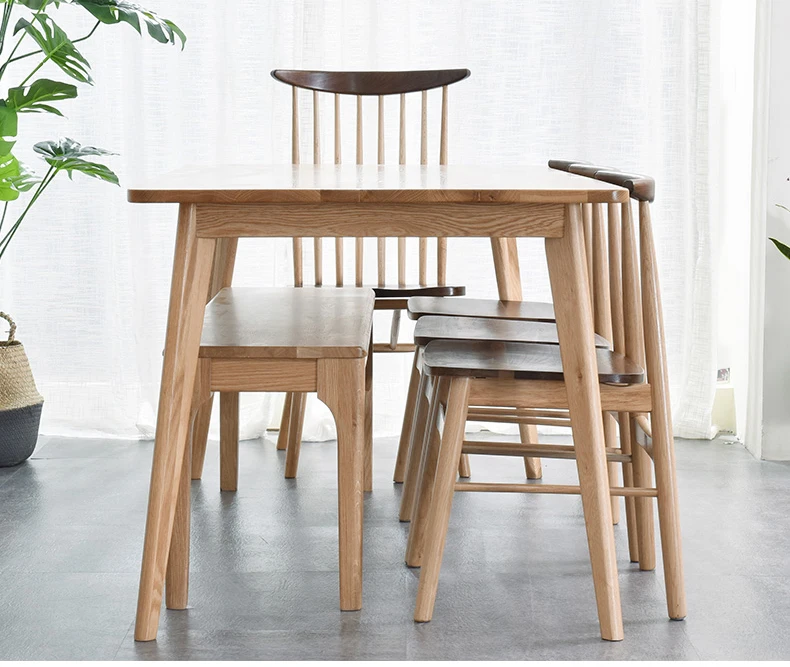 Modern Wood Dining Room Furniture Solid Wood Kitchen Dining Table Coffee Breakfast Long Table