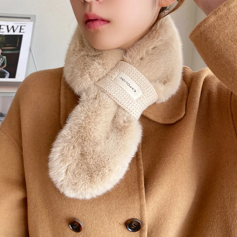 Amazon Hugely Popular Beautiful Wonderful Scarf Fur Scarf Faux Rabbit Fur Scarves Winter For Women