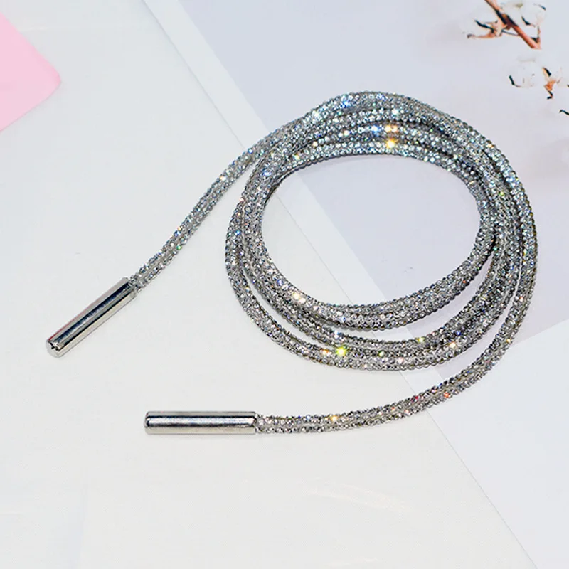 SZ 4mm 6mm Rhinestone Cap rope belt Crystal rope shoelace drawstring  full Diamond hose Jewelry Accessories Tube Rhinestone Rope