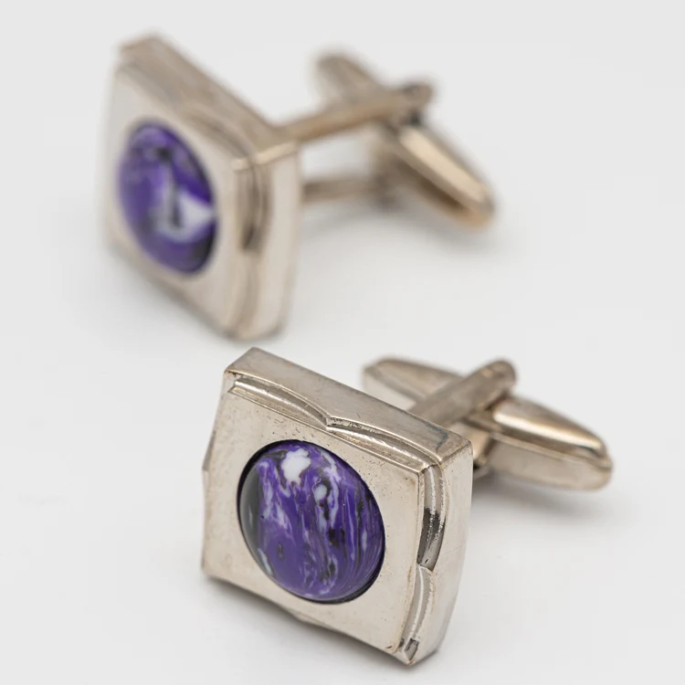 Wholesale Round Shape Custom Cuff Links Male Shirt Button Cuff Gemstone CuffLinks