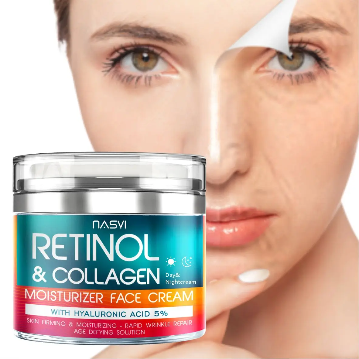 Private Label OEM Organic Face Cream Lotion Moisturizer Collagen Face Lift Cream Hyaluronic Acid Anti Aging Retinol Face Cream