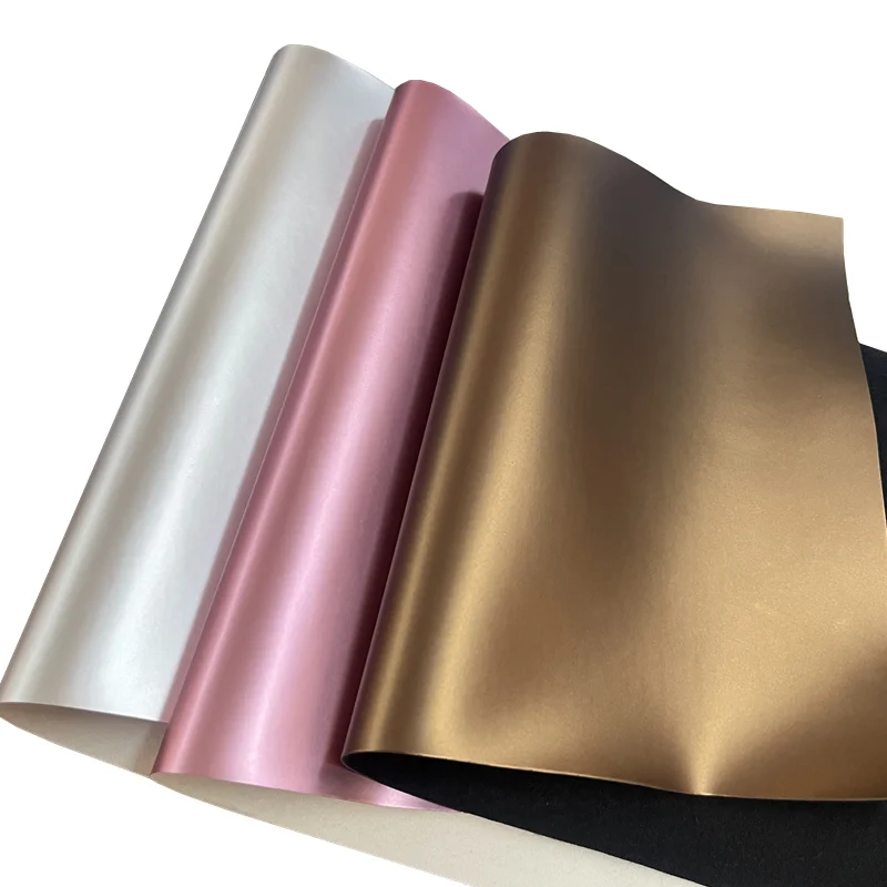 Smooth Surface Matte Foil Metallic Synthetic TPU Faux Leather For Handbag Garment DIY Accessories