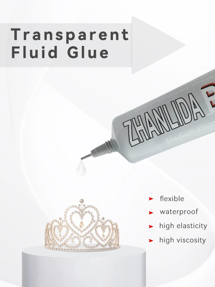 Zhanlida B6000 Clear Contact Adhesive With Precision Applicator Tip for DIY Accessories cell Phone Screen-15ml Glue