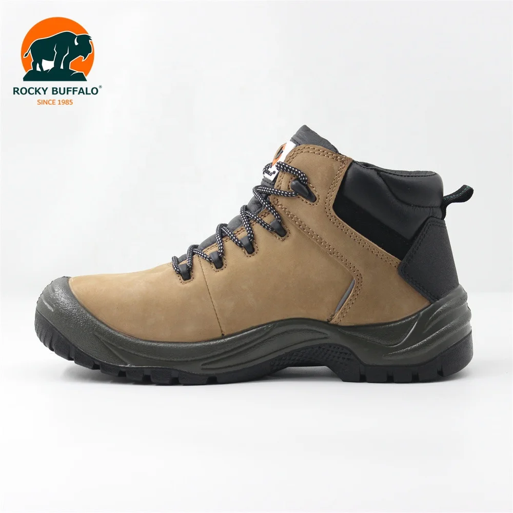 Rocky Buffalo Chile Style Nubuck+ Pig Leather Composite Toe Boots Woodland Shoes Wing Safety Shoes Working