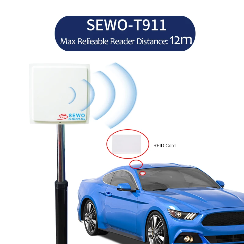 SEWO Smart Parking System Parking Lots Entrance Exit Card Tags Management Long Range UHF RFID Reader