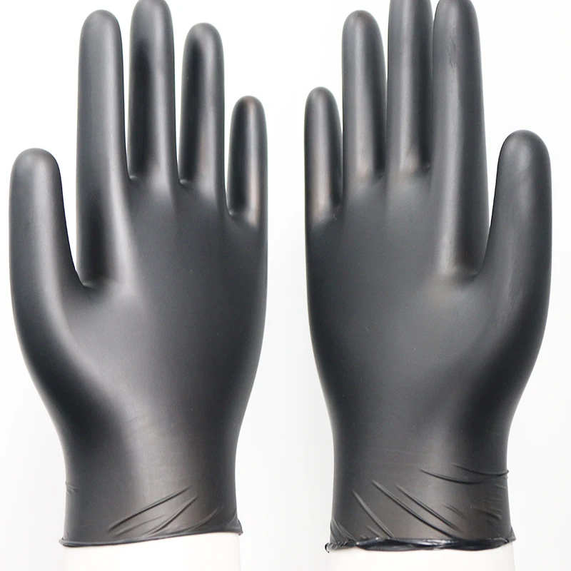 Cheap Black disposable vinyl synthetic nitrile gloves for Pet care
