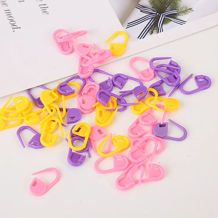 crochet knitting tools of Assorted Color Crochet Locking Stitch Markers Knitting Stitch Counter Needle Clip