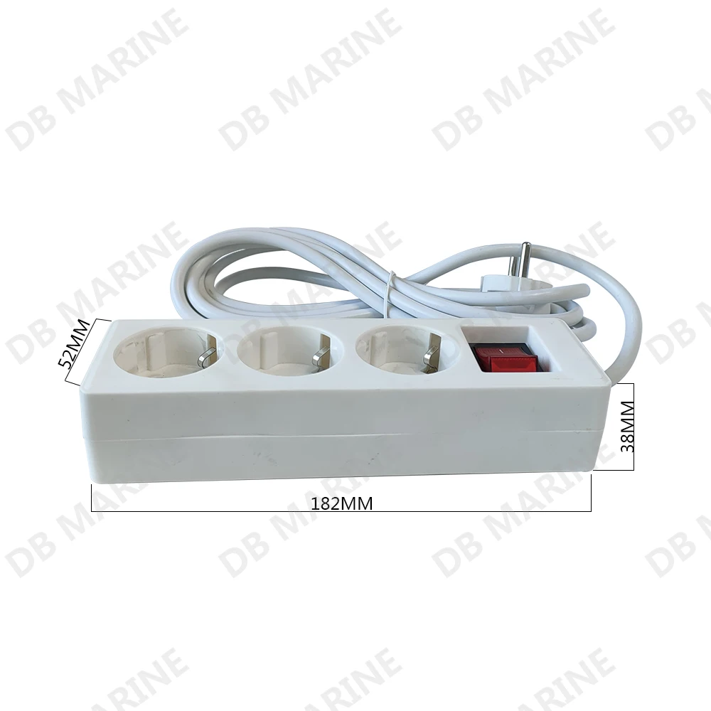 IMPA 792965 European plug Multiway Receptacle With Cord and Pop Plugs Sockets