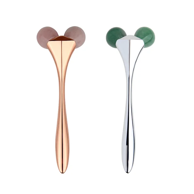 Hot Sell  Natural Stone Jade Roller Facial Massage Tool Set Face Guasha Massager Board Gua Sha Scraper 3d Jade Roller