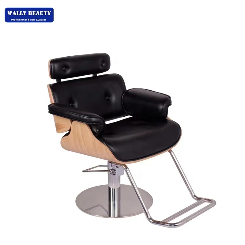 Wholesale French Hair Wood Frame Stainless Steel Base Styling Chair Hair Salon For Beauty Salon