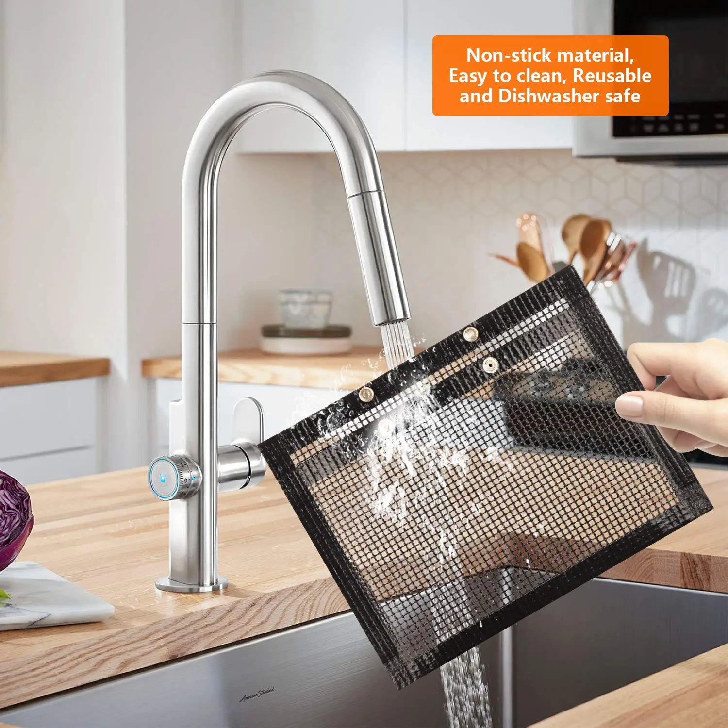 
Custom PTFE Coated Fiberglass Reusable Barbecue BBQ Mesh Cooking Grilling Bags Non Stick BBQ Mesh Grill Bag 