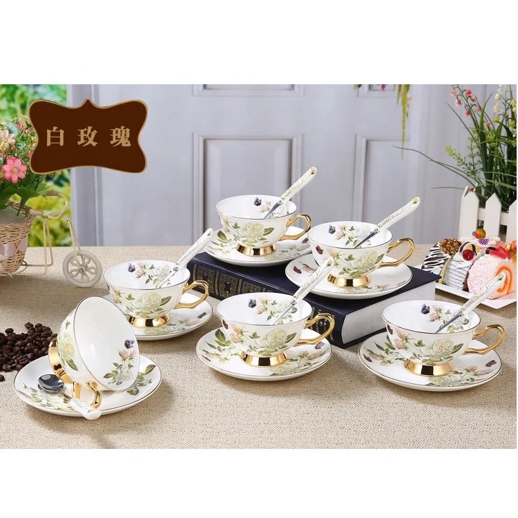 Наборы керамических чашек и блюдец для послеобеденного чая с логотипом на заказ в европейском стиле