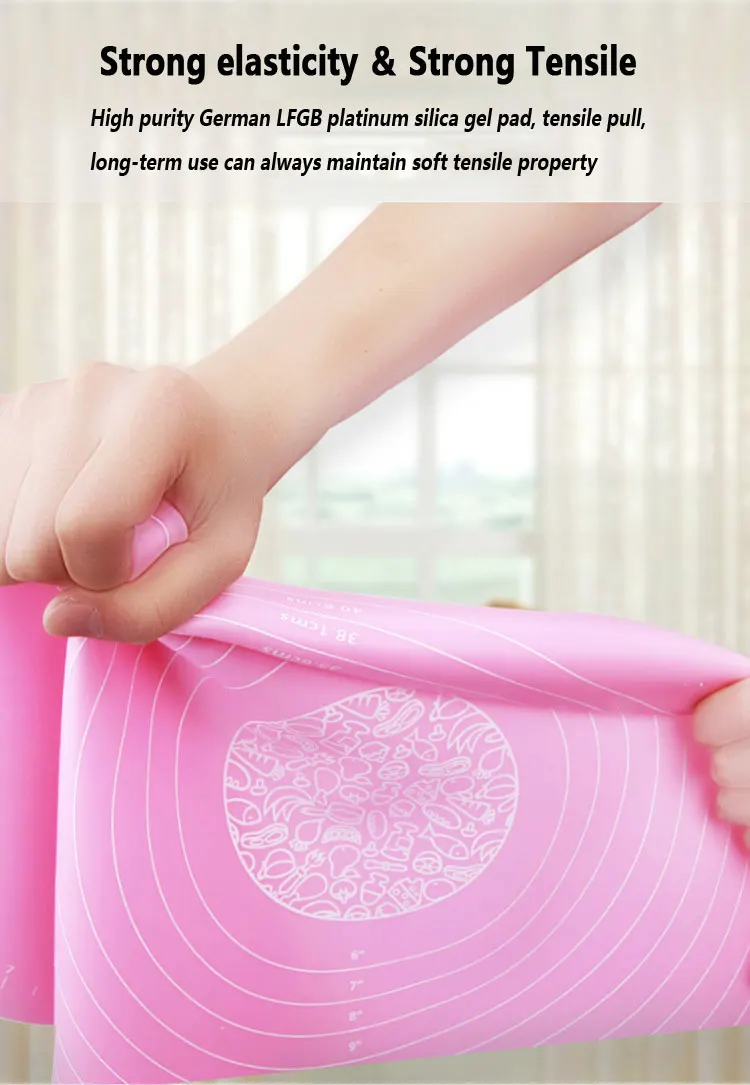 Extra Large 60x40 cm non-slip silicone macaron fondant dough kneading mat