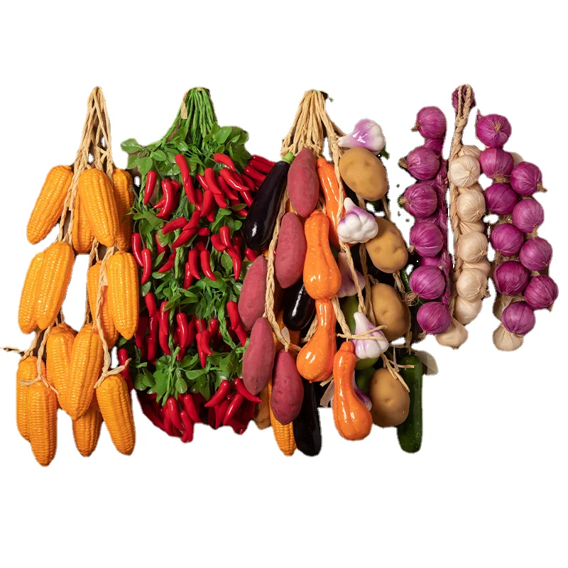 CXQD simulation fruit and vegetable string farmhouse corn red pepper garlic peanut onion restaurant decoration p