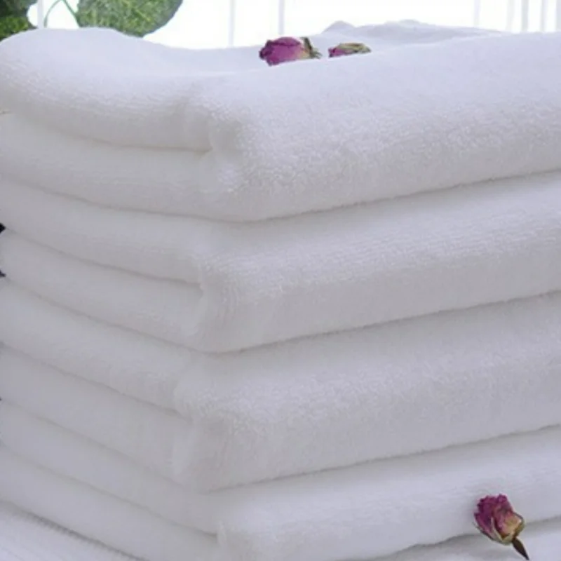 Factory Customizable White Cotton Bath Towel Set Embroidered Terry Face Hand Towel for Hotels Travel Bath Use
