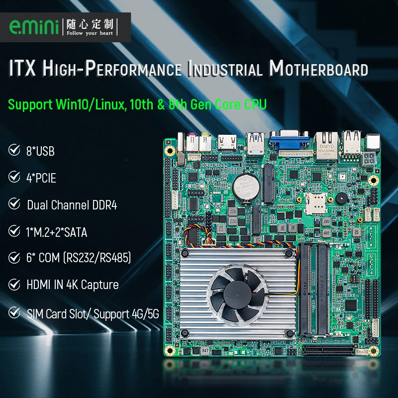 Realan custom quad core i7 digital signage motherboard m.2 combo cpu mainboard processor 4K video display and capture record